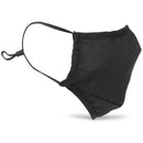 Master Series Mouth-Full Dildo Face Mask Black side view of breathable cotton mask with adjustable ear loops.