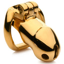 Master Series Midas 18K Gold-Plated Locking Chastity Cage - Image 3