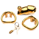 Master Series Midas 18K Gold-Plated Locking Chastity Cage - Image 6