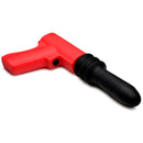Master Series Pistola Pounder Thrusting Vibrator in playful pistol-grip design with a silky silicone shaft.