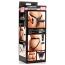 Size Matters 2 Inch Vibrating Silicone Penis Sheath Black packaging with features and remote control display.