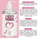 Liquid Passion Natural Water Based Lubricant 16 Oz bottle with moisturizing formula for intimate use.
