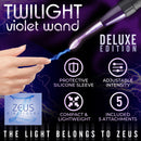 Zeus Electrosex Ultra Neo Violet Wand 10 Piece Set - Twilight wand with adjustable intensity and protective sleeve.