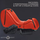 Detachable Kinky Couch Sex Chaise with Love Pillows Red includes 2 positioning cushions and straps