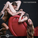 Detachable Kinky Couch Sex Chaise with Love Pillows Red used in an intimate position by a couple.