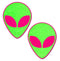 PASTEASE NEON GLOWING GREEN ALIEN ON NEON PINK-0