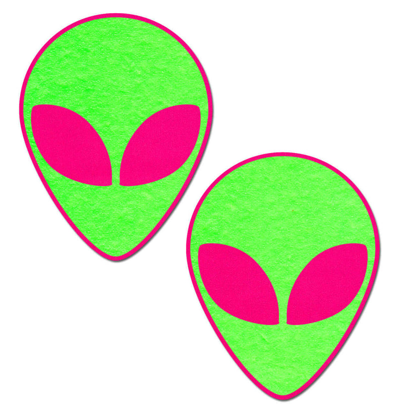 PASTEASE NEON GLOWING GREEN ALIEN ON NEON PINK-0