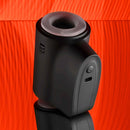 Playboy Come Along Travel-Sized Stroker with Dual Entry and 7 Speeds in Black on Red Background