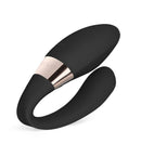 Lelo Tiani Harmony App Connected Couples Vibrator Black with smooth design and dual motors for shared pleasure.