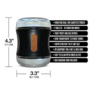 MSTR B8 Clear-View Vibrating Dual End Stroker Double Play Pro with dual stimulation features and compact design.
