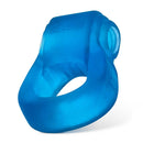 Oxballs GlowDick LED Cockring Blue Ice in sleek blue silicone, designed for snug fit and enhanced stimulation.