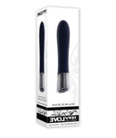 Evolved Back in Black Petite Vibrator - sleek black design with chrome tip, boxed packaging, 10 speeds and patterns, waterproof, USB rechargeable