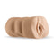 Realistic dual end stroker in caramel color, designed for intimate pleasure and enhanced sensual experiences.