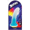 Besties Sparkle Collection Beam Dildo featuring a vibrant blue design in packaging with colorful graphics.