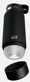 Black PDX Plus Fap Flask Thrill Seeker Discreet Stroker, realistic and portable, designed to look like a reusable water bottle with detachable cap.