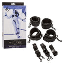 Nocturnal™ Collection Bed Restraints set with box packaging, adjustable cuffs, and tethers for versatile restraint play.