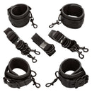 Nocturnal™ Collection Bed Restraints - Adjustable Black Cuffs and Tethers Set for Restraint Play