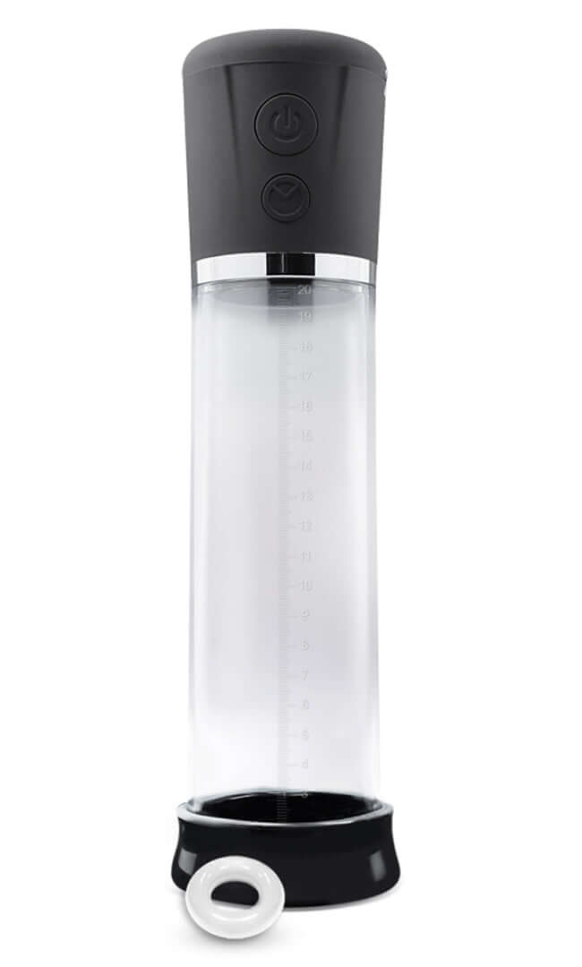 Performance VX1 Pump with motorized vacuum and elastomer cock ring for enhanced male performance and results.