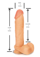 Hung Rider Mitch Beige Large Dong with dimensions of 9 inches length and 2 inches width for enhanced sensations.
