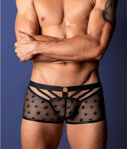 LOVE STAR SHORT W/ RING BLACK SMALL-1