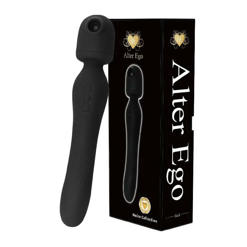 Alter Ego Ultra Wand in Black, powerful massager with 3 functions and sleek design for personalized pleasure experiences.