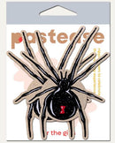 Pastease Black Widow On Spark Velvet pasties packaging featuring a black spider design.