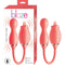 Blaze Exciter Vibe Coral dual stimulator with 10 dynamic vibrating functions and USB rechargeability in packaging and product view.