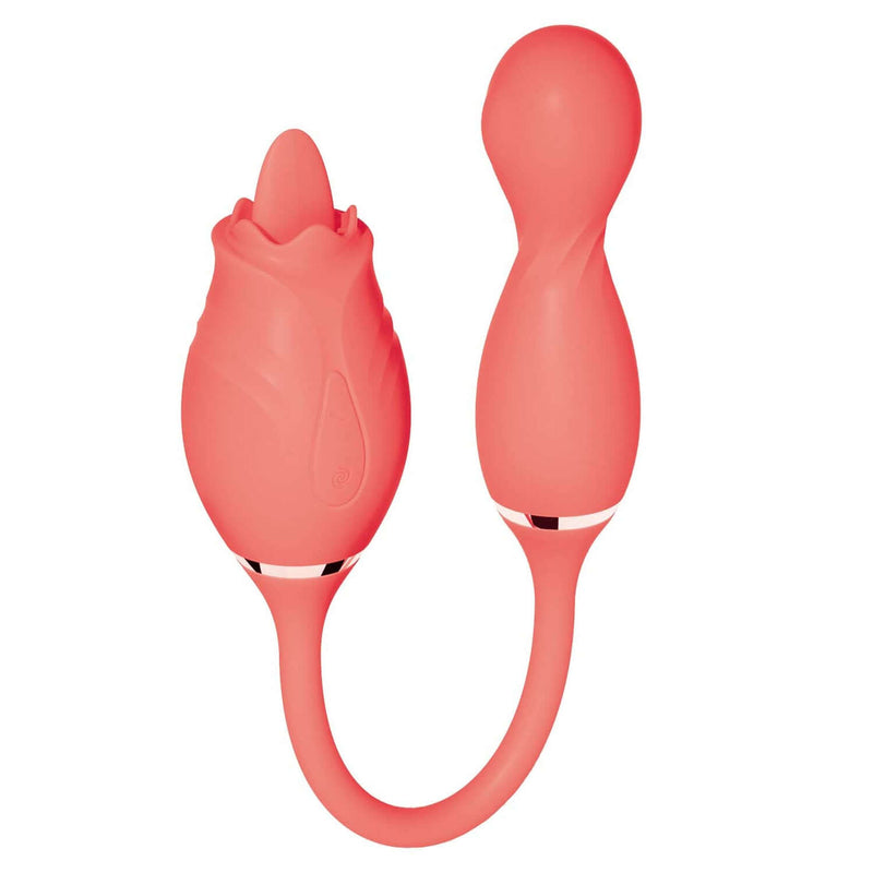 Blaze Exciter Vibe Coral dual stimulator with 10 vibrating functions, USB rechargeable for intense pleasure