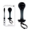 Gender X Blow Pop sleek black glass plug with finger ring and packaging display.