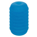 Pop Sock!™ Ribbed Blue reversible masturbator with ribbed blue texture for varied sensations