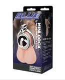 Blue Line Mini Cock Micro Chastity Cage Stainless Steel packaging with instructions for use.