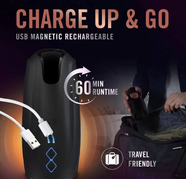 Vibrating Penis Stimulator with USB Magnetic Rechargeable Feature and 60-Minute Runtime, Travel-Friendly Design