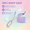 Play With Me Snapstar Vibrator Set Purple features body-safe silicone, smooth finish, easy to clean design, and remote control.
