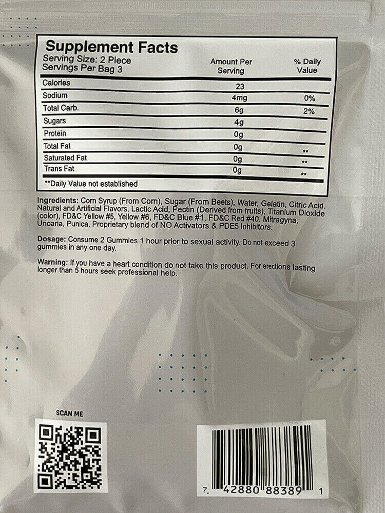 Boner Bear Men’s Vitality Gummies – 20 Packs (6 Gummies per Pack) | Energy & Wellness Support