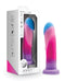 Avant Borealis Dreams Cotton Candy Silicone Dildo in vibrant neon hues with packaging showcasing hand-sculpted design for G-Spot & P-Spot pleasure.