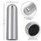10 Function Rechargeable Bullet Silver - Powerful vibration, push-button control, 2.5 inches long, 0.75 inches diameter, sleek design.