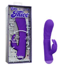 Extra Thicc Chubby Deep Thrust Bunny Rabbit Vibrator Purple displayed in packaging with product details.