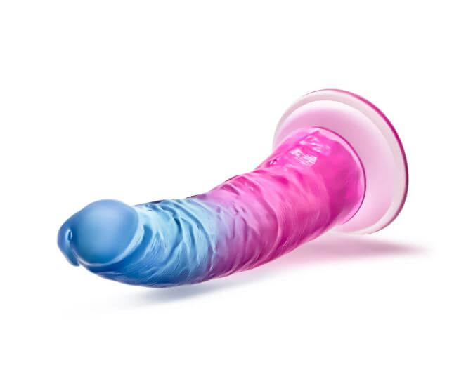 B Yours Beautiful Sky 7.5" dildo with suction cup, featuring a realistic gradient color design for enhanced pleasure.