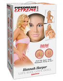 Pipedream Extreme Dollz Hannah Harper Life Size Love Doll packaging with doll details and features.