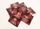 ID Studded Lubricated Latex Condoms Bag of 144 with multiple packets displayed on a white background.