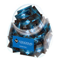 ID Extra Thin Lubricated Condom Jar 144 Pieces with clear latex condoms, promoting safety and sensitivity.