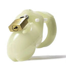 Glow-in-the-dark chastity cage with lock from Mr. Stubb, featuring a compact 1.75-inch design for discreet wear and control.