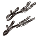 Euphoria Chain Nipple Clamps - Adjustable, soft-padded clamps with dual chains for sensory play.