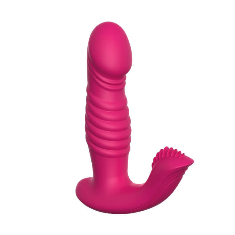 Vesper Multi-Function Vibe in pink, showcasing its sleek design and textured surface for enhanced pleasure.