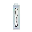 Clarity Celestial Curve Glass Dildo in packaging showcasing its elegant design and gentle curves.