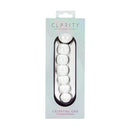 Double Ended Glass Dildo Clarity Celestial Orb packaging showcasing elegant design.