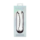 Clarity Celestial Ridge Glass Dildo packaging showcasing its sleek design and textured ridges for enhanced pleasure.