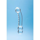 Clarity Celestial Ridge Glass Dildo featuring a ridged design and made of crystal-clear borosilicate glass.