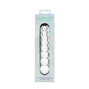 Clarity Glass Dildo Elysian Pearls in elegant packaging showcasing its beaded design for enjoyable stimulation.