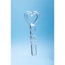 Clarity Heras Caress Glass Dildo in heart-shaped design, showcasing its elegant craftsmanship and versatility.